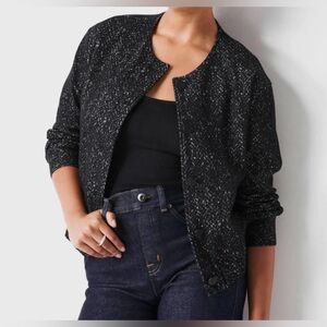 SPANX Ponte Bomber Jacket in Herringbone